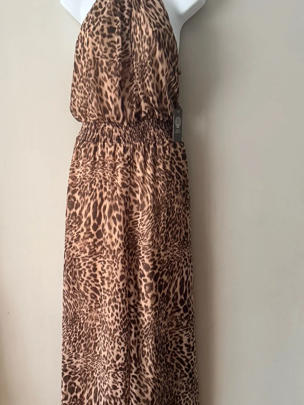 Leopard Print Halter Wide-Leg Jumpsuit - Brown - Picture 2 of 5